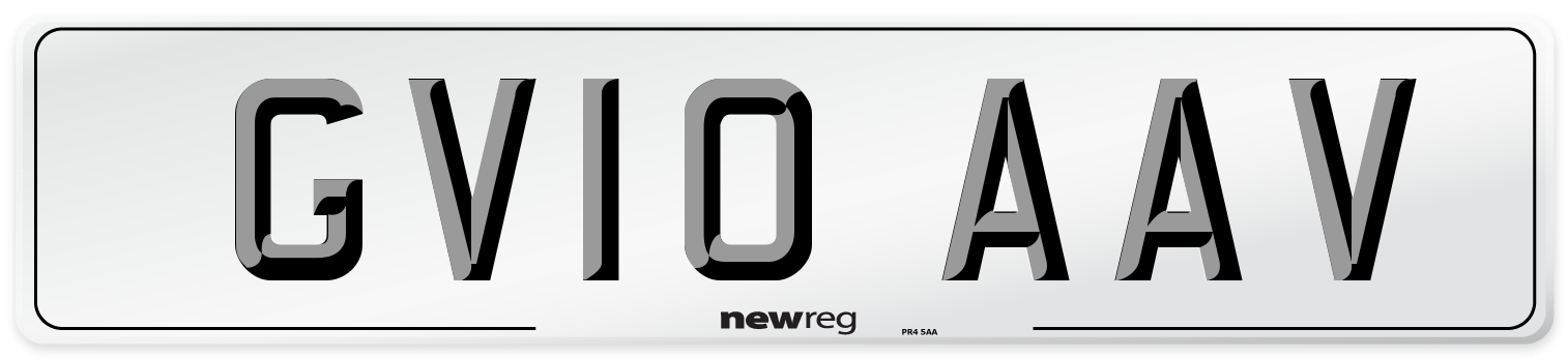 GV10 AAV Number Plate from New Reg